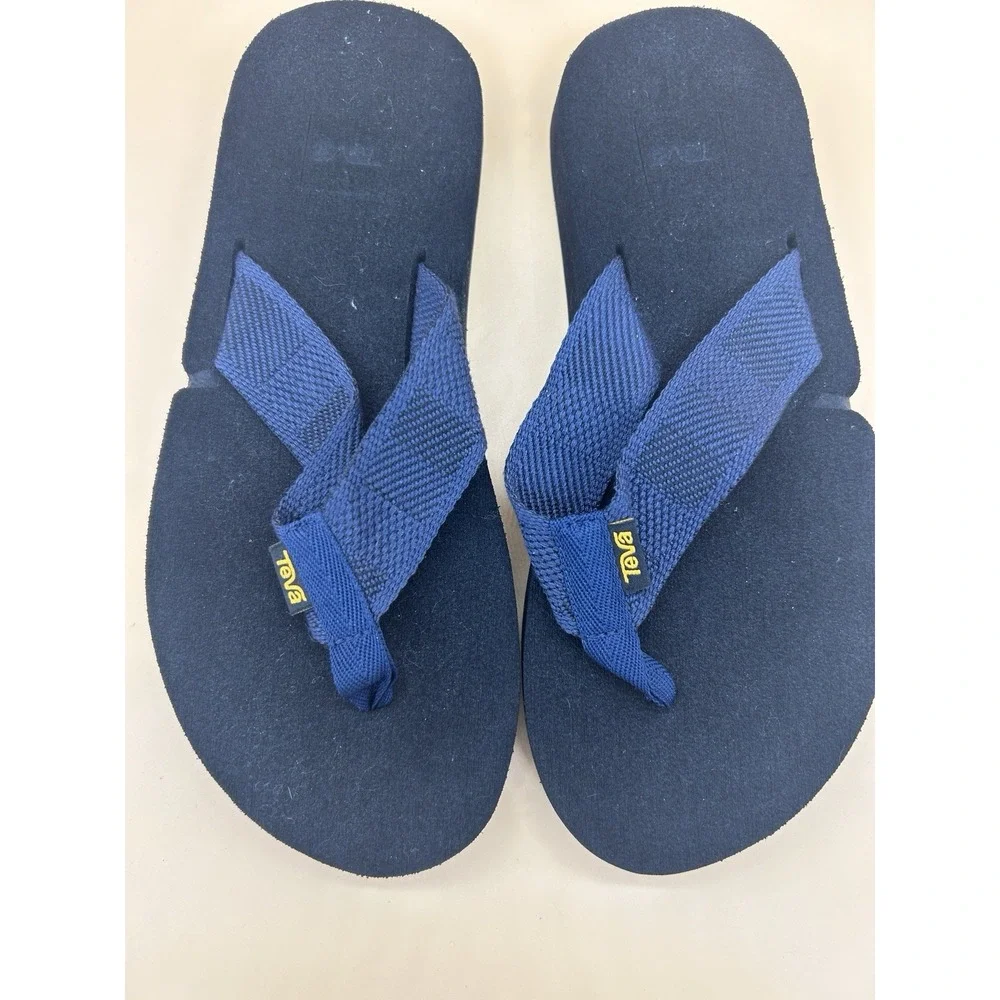 Teva Mush II Mens Flip Flop Sandals Navy Blue Cushioned Thong Beach  Size 7